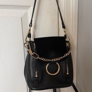 Black Chloe Faye Leather Backpack